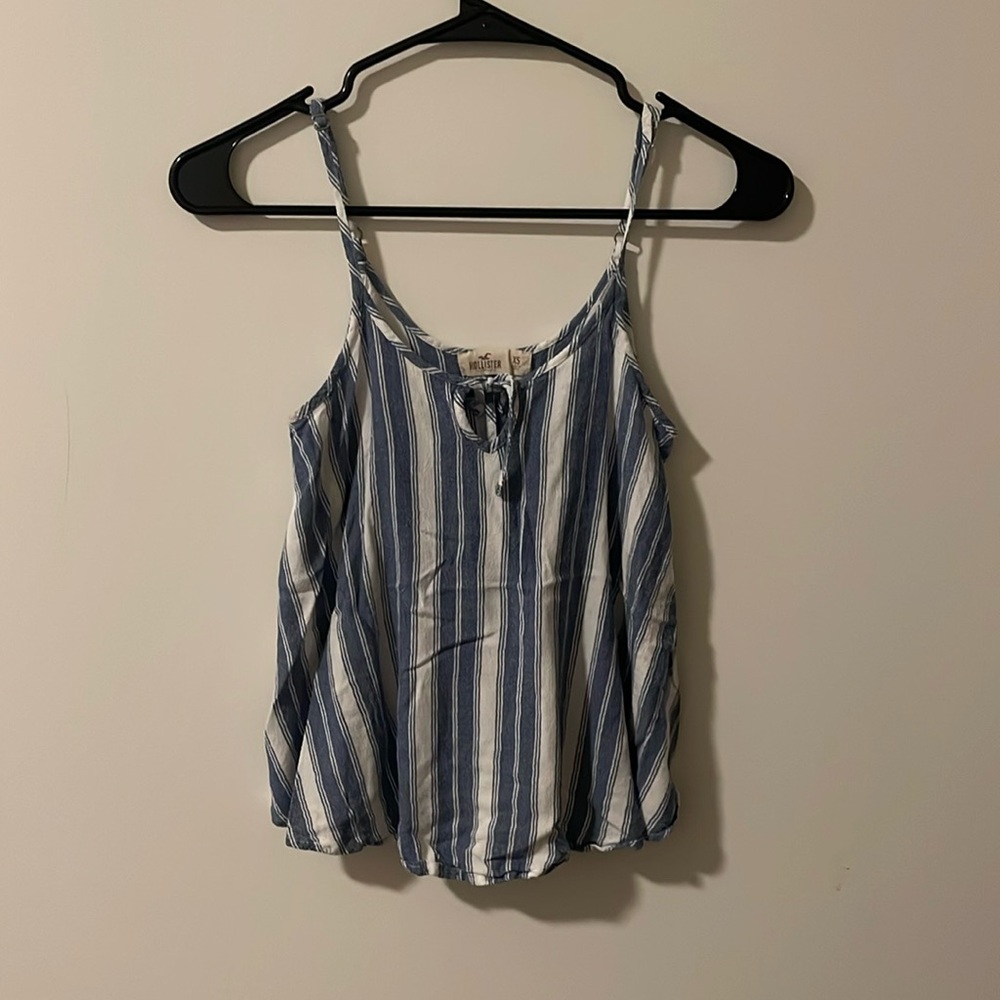 striped tie front cami
